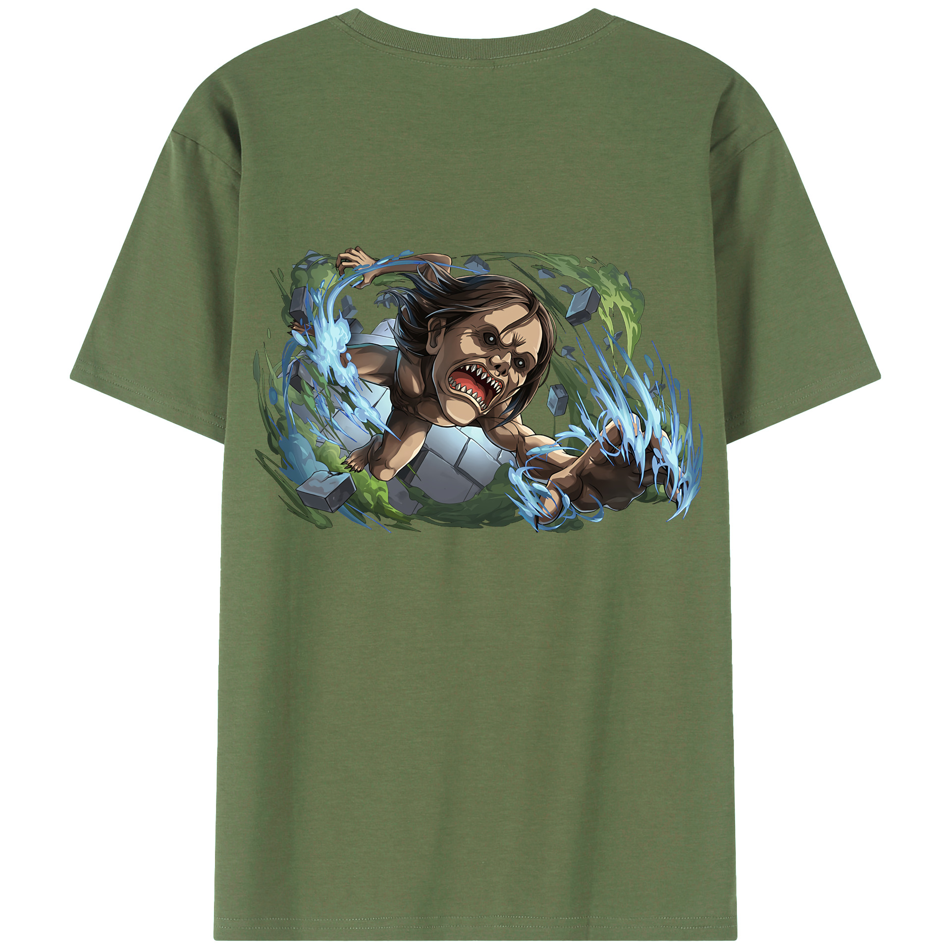 （画像用） 進撃の巨人 Attack on Titan 綿100％ メンズ半袖Tシャツ（バックプリント） 通気性